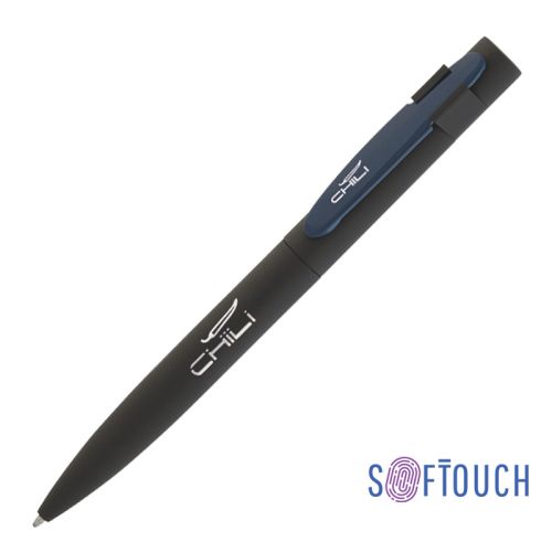 Ручка шариковая "Lip", покрытие soft touch, черный с синим