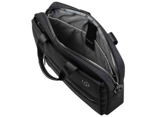 Портфель мужской BUGATTI Nero 15'', чёрный, нейлон 1680D/кожа, 42х10х30 см