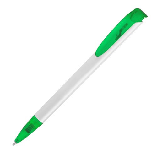 Ручка шариковая JONA T, белый/оранжевый прозрачный#, белый с зеленым