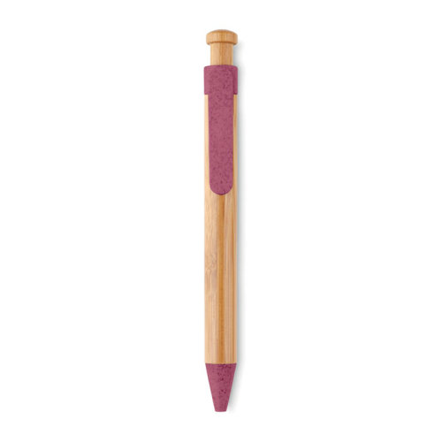 Ручка шариковая из бамбука (красный)