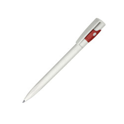 Ручка шариковая KIKI EcoLine SAFE TOUCH, пластик (белый, красный)