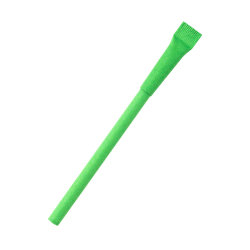 Ручка картонная Greta с колпачком, зеленая