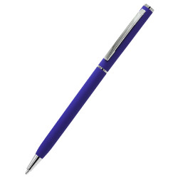 Ручка металлическая Tinny Soft софт-тач, синяя