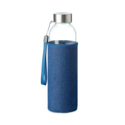 Стеклянная бутылка в чехле (синий)